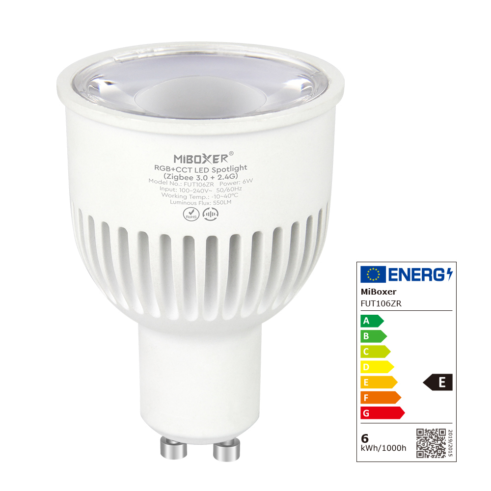 FUT106ZR 6W GU10 RGB+CCT LED Spotlight (Zigbee 3.0+2.4G RF)